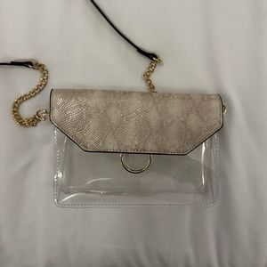 Clear & Snakeskin Purse